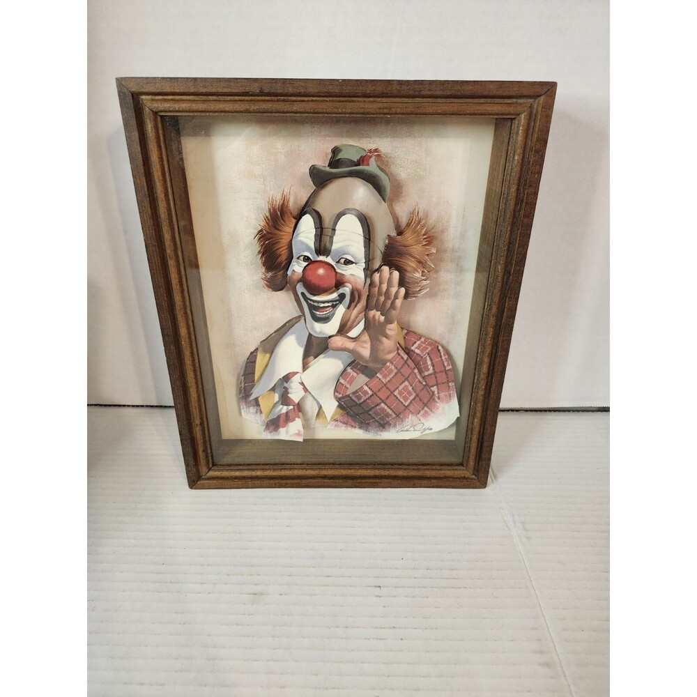 VTG 1979 Arthur Sarnoff 3D Art Print RINGO THE CLOWN With Music